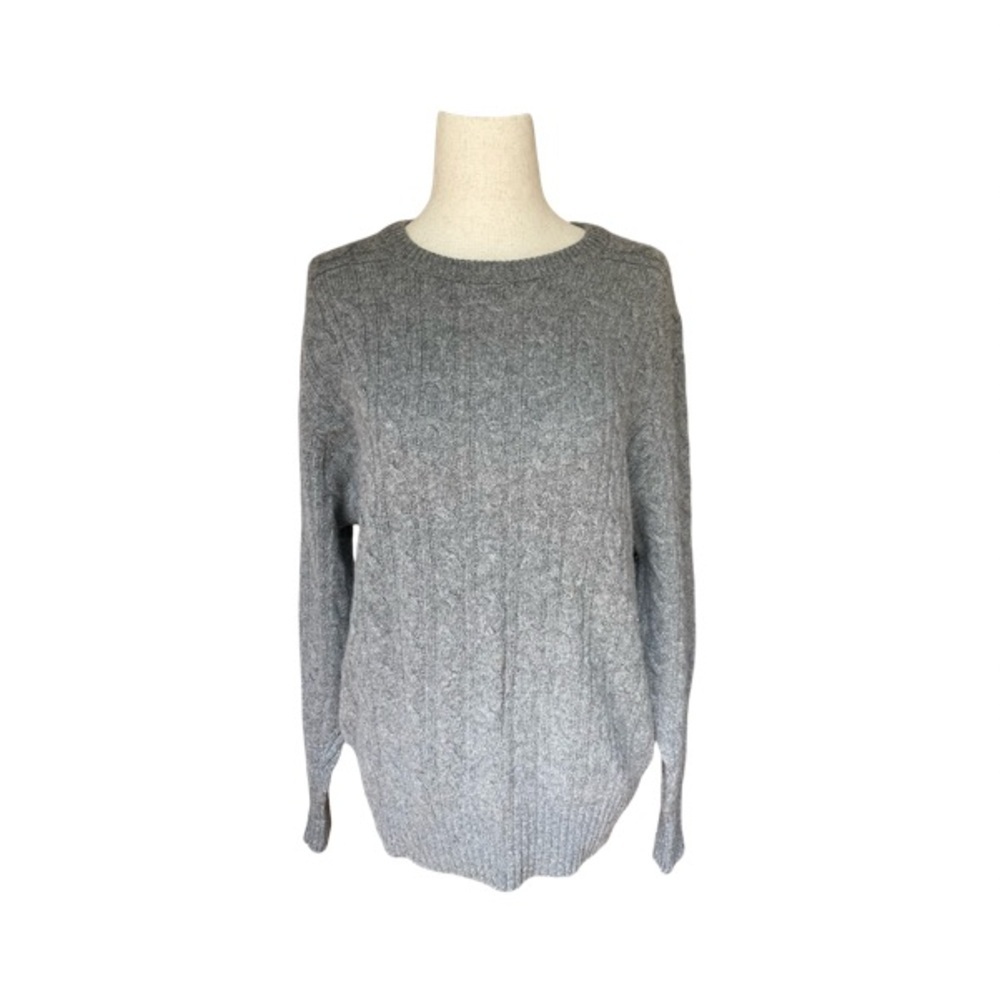 VTG Claude Vernet Gray Wool Cable Knit Sweater Size Medium